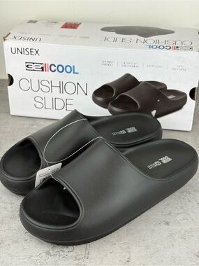 32 Degrees Cool Cushion Slides Unisex Black Size M Super Lightweight NEW